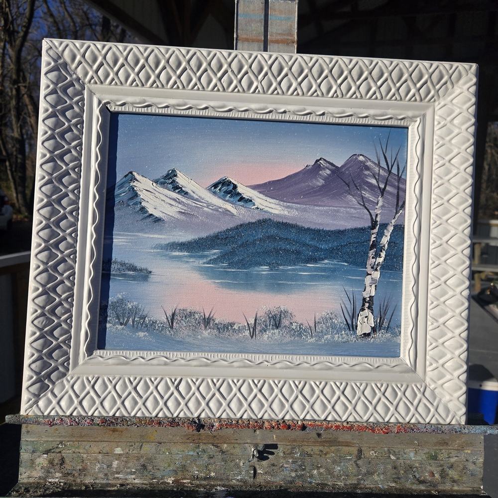 Serene Mountain Landscape Painting, Frame Not Included. Exceeds Weight